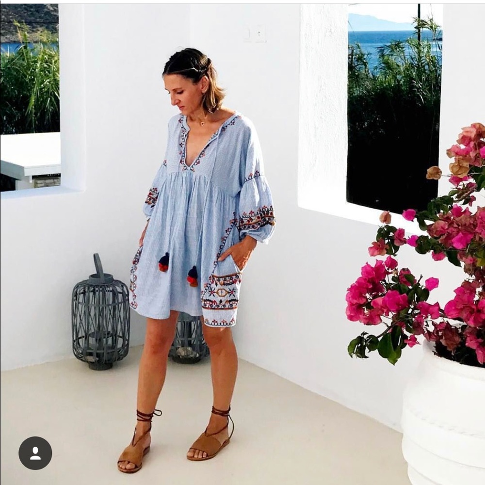 Stunning floral embroidered tunic-dress